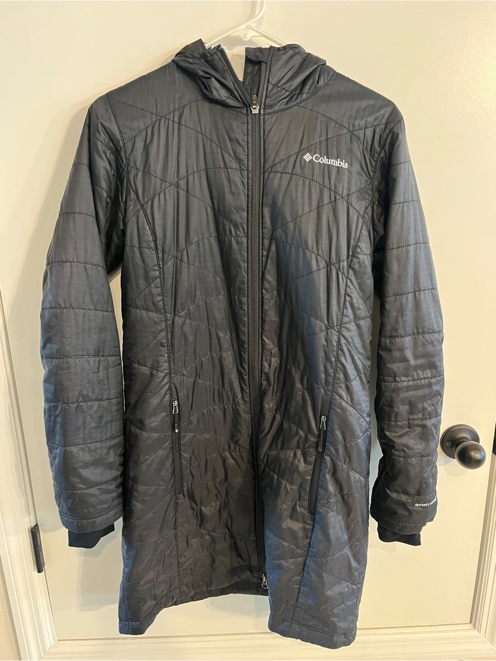 Women’s size small Omni Heat long Columbia black hooded puffer